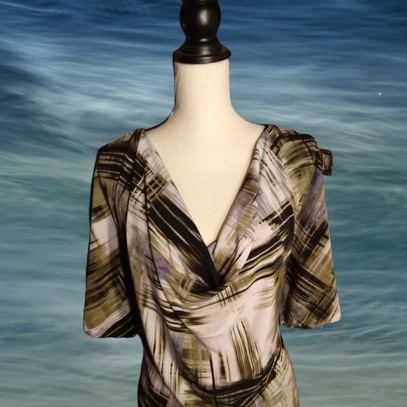 Premise Cowell Neck Half Sleeve Sheath Dress - Picture 4 of 12